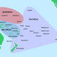 Melanesia, Polynesia, and Micronesia.